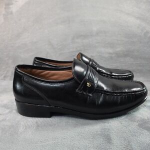 French Shriner Concord Loafers Black Leather Men's Size 10.5 M 20020 FSC-6852